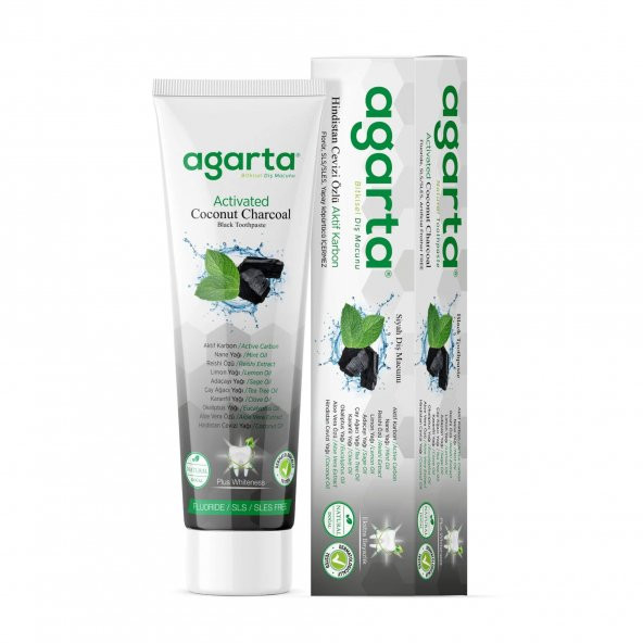Agarta Hindistan Cevizi Özlü Aktif Karbon Diş Macunu 100 Ml 3 Adet