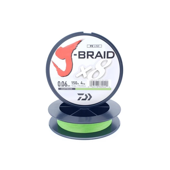 Daiwa J-Braid 150m 8x Açık Yeşil Örgü İp Misina (Makas Hediyeli) - 3