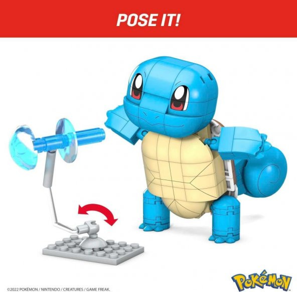 Mattel Pokemon Mega Construx: Pokemon Build & Show - Squirtle GKY95 GYH00, Oyuncak Yapı Seti - 3