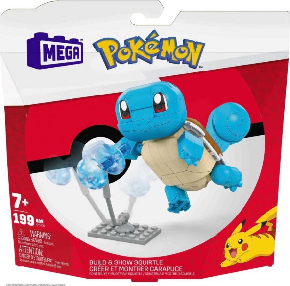 Mattel Pokemon Mega Construx: Pokemon Build & Show - Squirtle GKY95 GYH00, Oyuncak Yapı Seti - 5