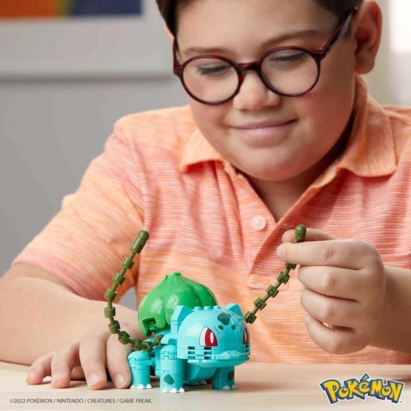 Mattel Pokemon Mega Construx: Pokemon Build & Show - Bulbasaur GKY95 GVK83, Oyuncak Yapı Seti - 3