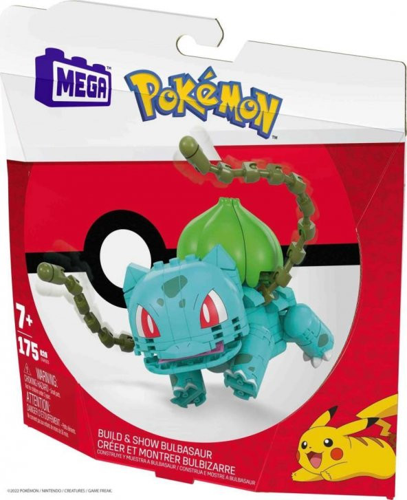 Mattel Pokemon Mega Construx: Pokemon Build & Show - Bulbasaur GKY95 GVK83, Oyuncak Yapı Seti - 6