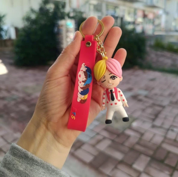 BTS Figür Silikon Anahtarlık Çanta Süsü Oyuncak 15791 - Resim 3
