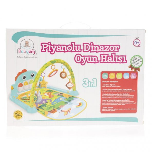 Babycim Dinozor Piyanolu Oyun Halısı HE0643,Bebek Aktivite Oyuncak - 6