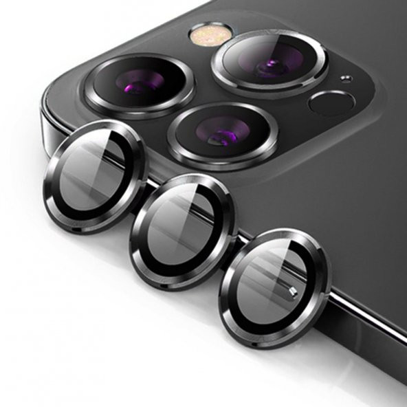 URR iPhone 15 Pro Max Titanium Alloy Kamera Lens Koruyucu  Gümüş