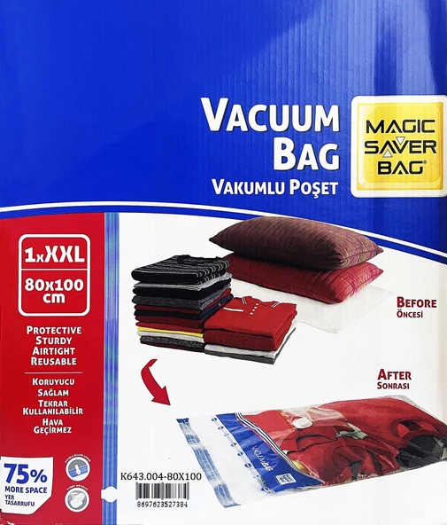 Magic Saver Bag Vakumlu Hurç Torba Naylon Poşet - Resim 4