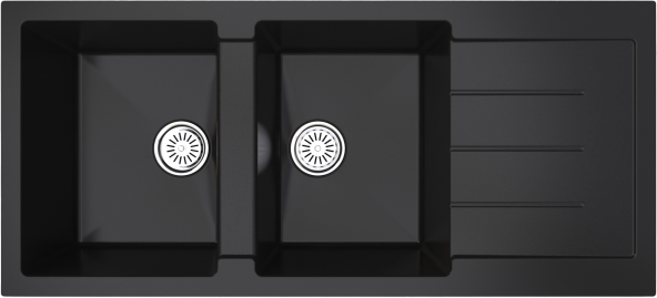 Gradde Sıyah Çıft Goz Granıt Evye 50x110  Gr111