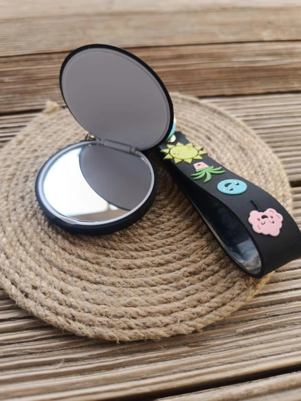 Anahtarlık Silikon Minnie Mouse Siyah Ayna Anahtarlık Çanta Süsü Karakter Figür Oyuncak - Resim 3