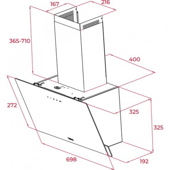Teka DVN 74030 TTC BK Siyah Duvar Tipi Davlumbaz - 5