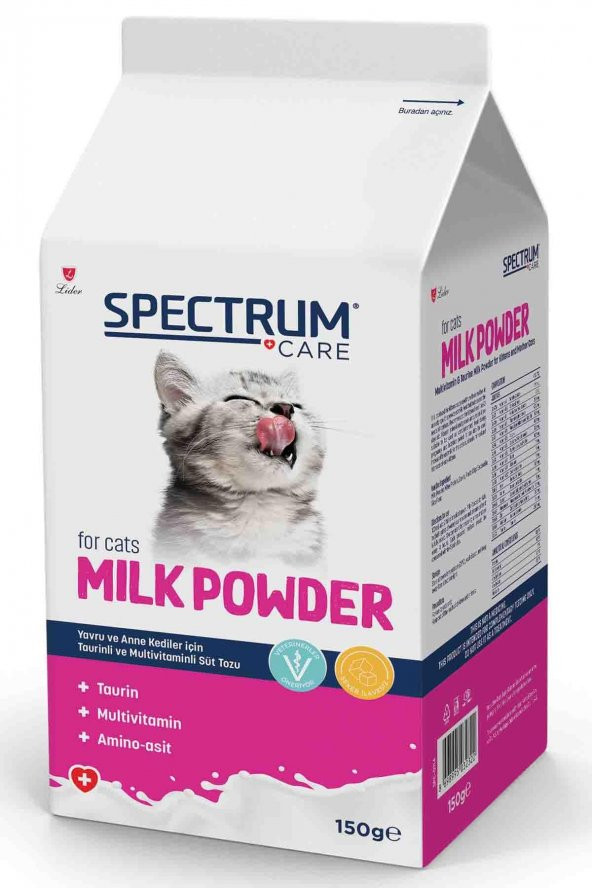 Spectrum Care Yavru Kediler İçin Taurin ve Multivitaminli Süt Tozu 150gr