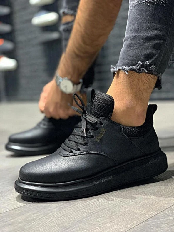 Pabucmarketi Erkek Günlük Ayakkabı Siyah (Siyah Taban)