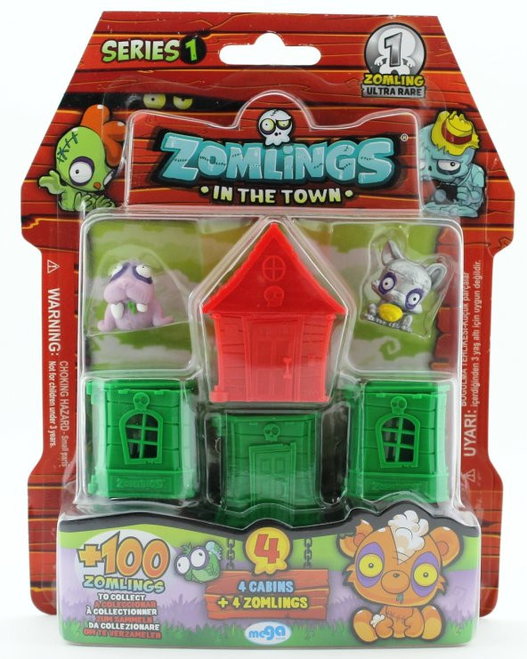 Zomlings 4Lü Paket Seri 1 Kırmızı Evli  P00972