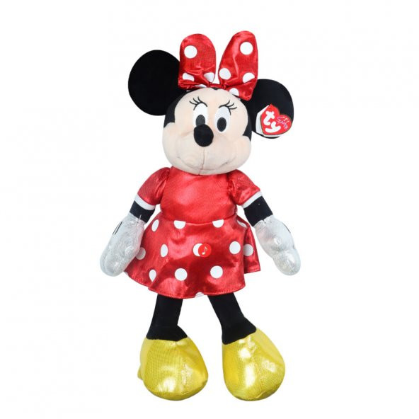 TY Sparkle Sesli Peluş Minnie Mouse Kırmızı 36 cm