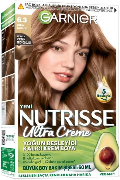 Garnier Nutrisse Yoğun Besleyici Kalıcı Krem Saç Boyası 6.3 Altın Kumral