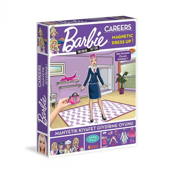 1918 DıyToy Barbie Careers Manyetik Kıyafet Giydirme Oyunu / 3-8 yaş