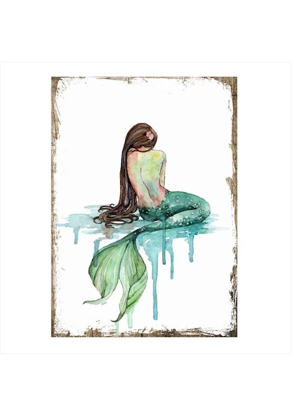 Deniz Kızı Ahşap Poster 20x30