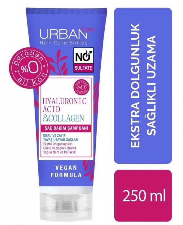Urban Care Hyaluronik Asit & Kolajen Kuru Ve Cansız Saçlara Saç Bakım Şampuanı 250 Ml