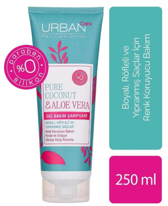 Urban Care Pure Coconut & Aloe Vera Boyalı Saçlara Renk Koruyucu Şampuan 250 Ml