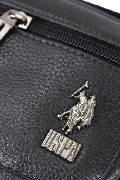 Plevr 8417-S  Us Polo Assn Siyah Suni Deri Omuz Askılı, Kulplu Portföy Çantası - 6