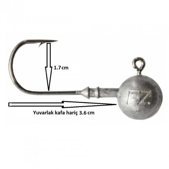 Dam Ball Jig Head No:4/0 İğneli 18gr Zoka (5 Adet)