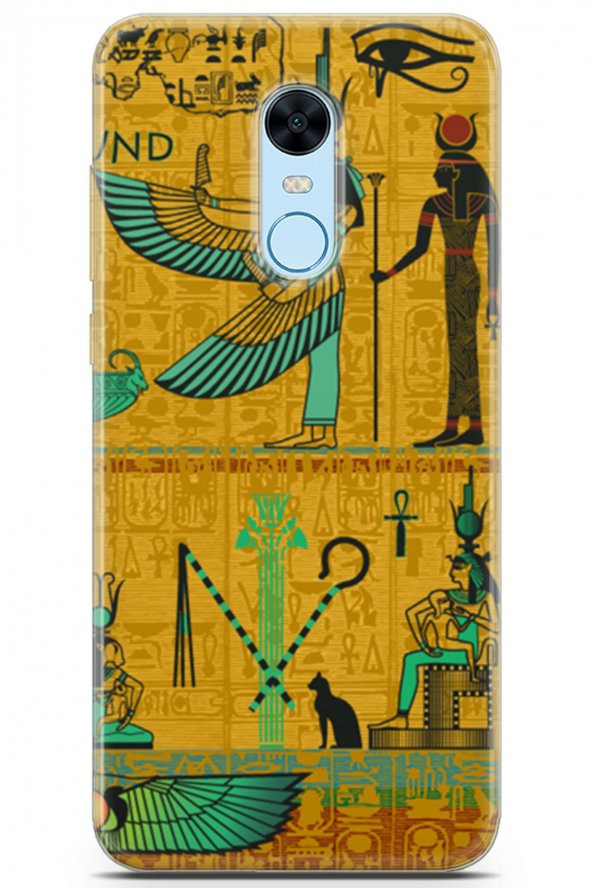 Xiaomi Redmi 5 Plus Uyumlu Kılıf Sfenks 09 Sarı UV Kılıf Turuncu