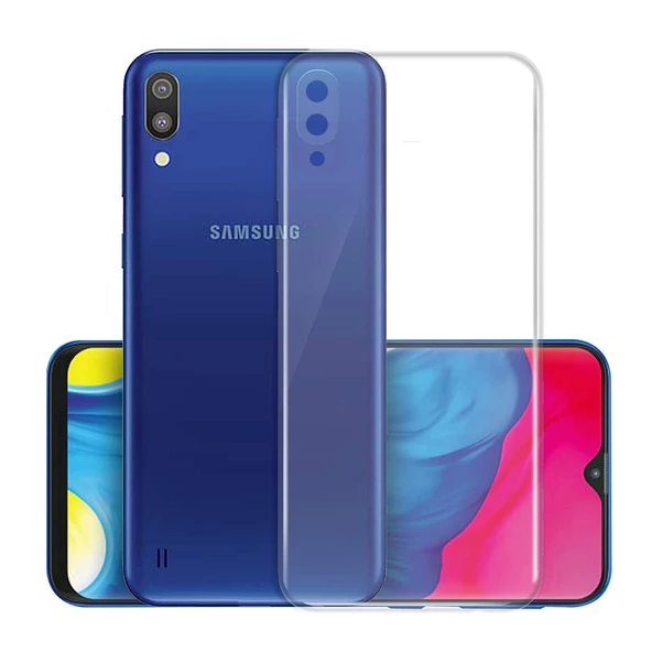 Samsung Galaxy M10 (M105) Kılıf FitCase Toz Koruma Tıpalı Şeffaf Arka Kapak