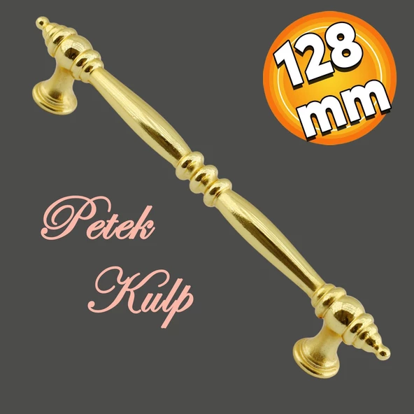 Petek Mobilya Mutfak Dolabı Çekmece Dolap Kapak Kulpu Düz Metal Kulp Kulbu Kulpları 128 Mm Altın