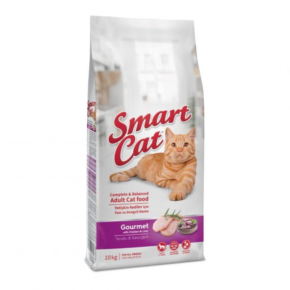 Smart Cat Gurme Yetişkin Kedi Maması (Tavuk&Ciğer) 10 kg