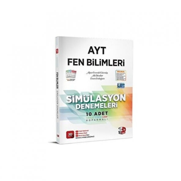 2024 AYT Fen Bilimleri Simülasyon Denemeleri Detaylı Video Çözümlü 3D Yayınları