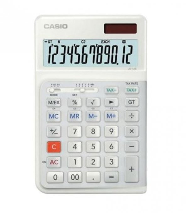 Casio JE-12E-WE Beyaz 12 Hane Masa Üstü Ergonomik Tuşlu Hesap Makinesi - 2