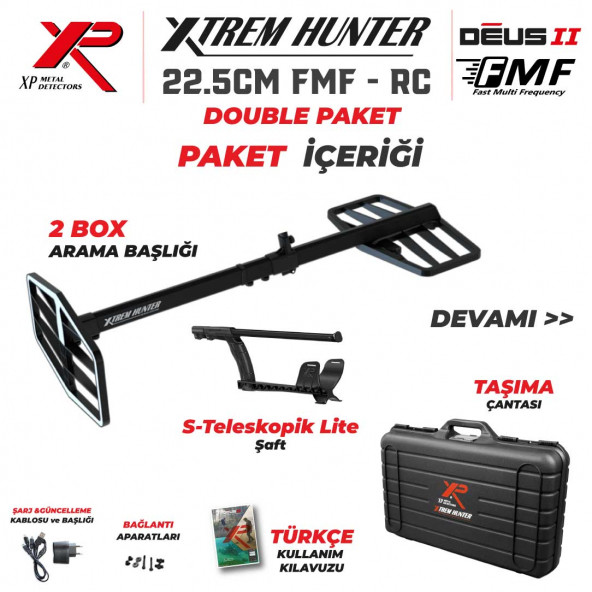XP  Xtrem Hunter Dedektör - DOUBLE PAKET 22CM DEUS2 DEDEKTÖR - Resim 2