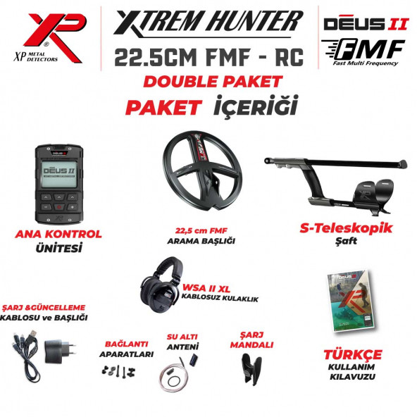 XP  Xtrem Hunter Dedektör - DOUBLE PAKET 22CM DEUS2 DEDEKTÖR - Resim 3