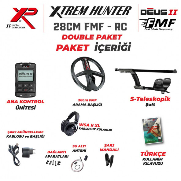 XP Xtrem Hunter Dedektör - DOUBLE PAKET 28CM DEUS2 DEDEKTÖR - Resim 3