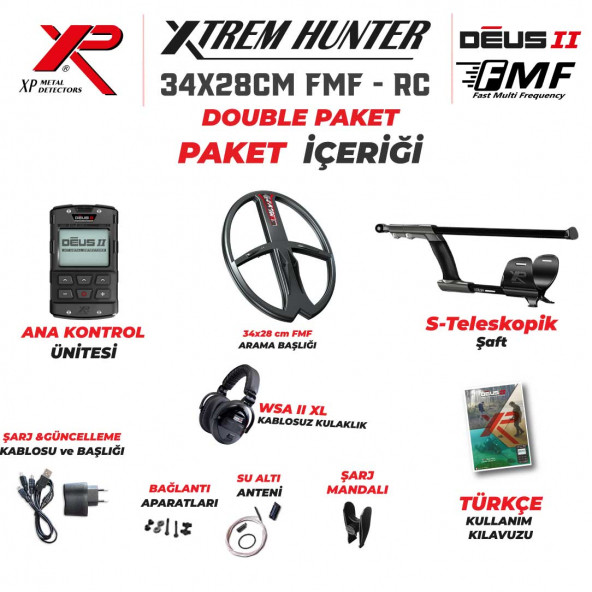 XP Xtrem Hunter Dedektör - DOUBLE PAKET 34x28CM DEUS2 DEDEKTÖR - Resim 3