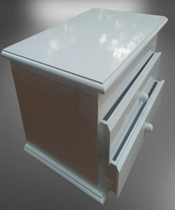 Hobi ERL 90222 Dekoratif Makyaj Kutu 2 Çekmece Ahşap MDF Beyaz Lake Boya El yapım - 6