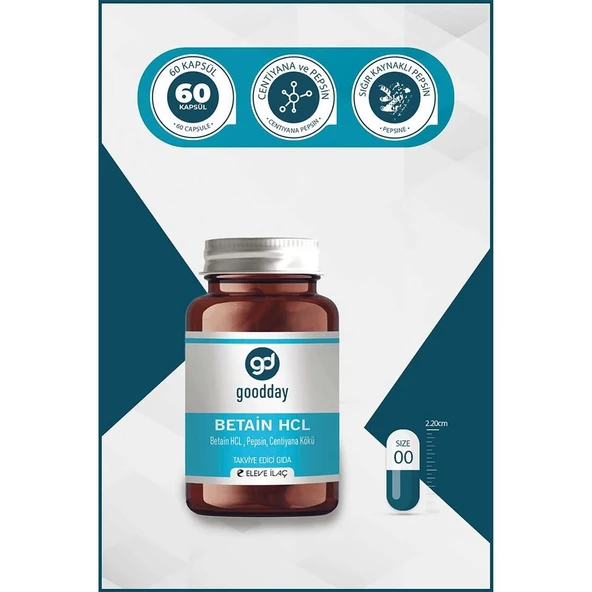 Goodday Betain HCL Pepsin 60 Kapsül ürün görseli