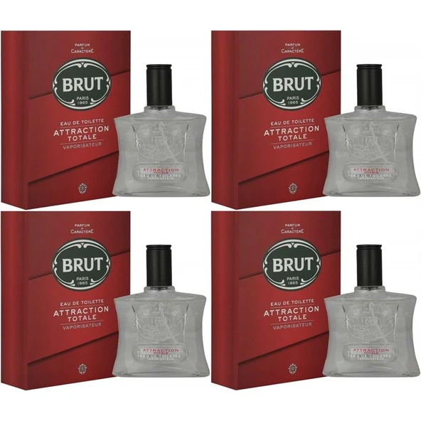 Brut Parfüm Erkek/Men 100ML Attraction Totale Edt (Kırmızı) (4 Lü Set) ürün görseli
