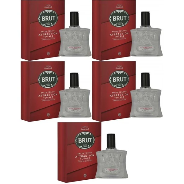 Brut Parfüm Erkek/Men 100ML Attraction Totale Edt (Kırmızı) (5 Li Set) ürün görseli 1