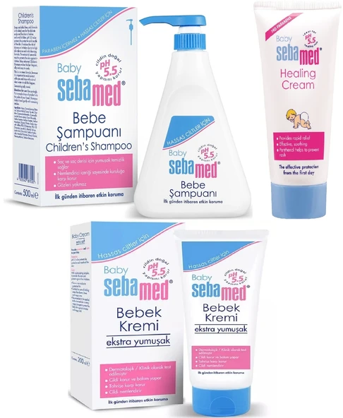 Sebamed Bebek Kremi 200ML+ Sebamed Bebek Şampuanı 500ML +Sebamed Bebek Pişik Kremi 50ML Avantaj Set ürün görseli 1