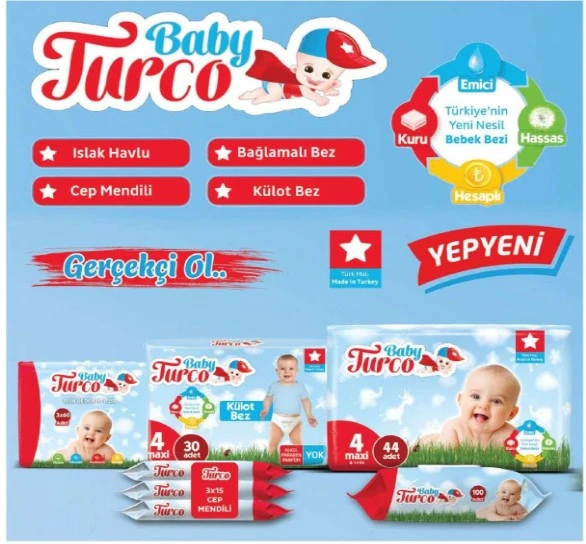 Baby Turco Islak Havlu Mendil Klasik (18 li Set) 60 Yaprak Plastik Kapaklı (6PK*3) - 3