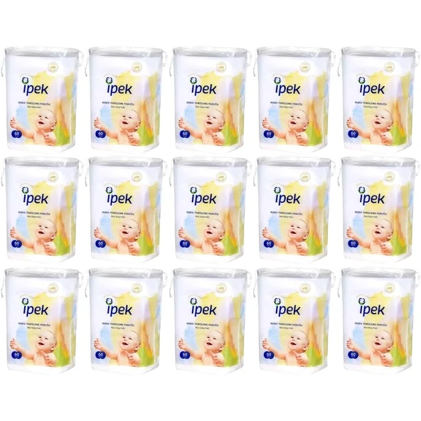 İpek Bebek Temizleme Pamuğu 900 Adet (15Pk*60) - 1