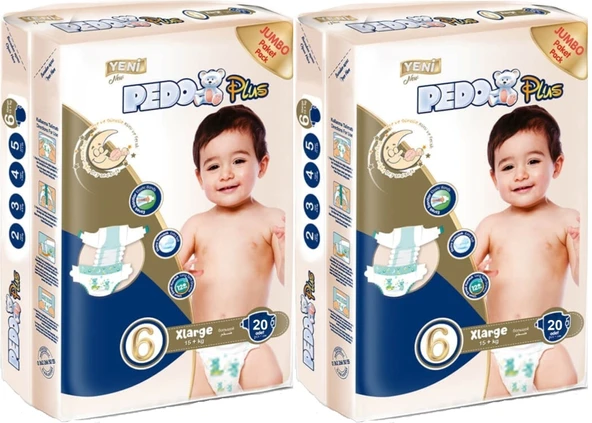 Pedo Plus Bebek Bezi Beden:6 (15+KG) Extra Large 40 Adet Jumbo Ekonomik Pk