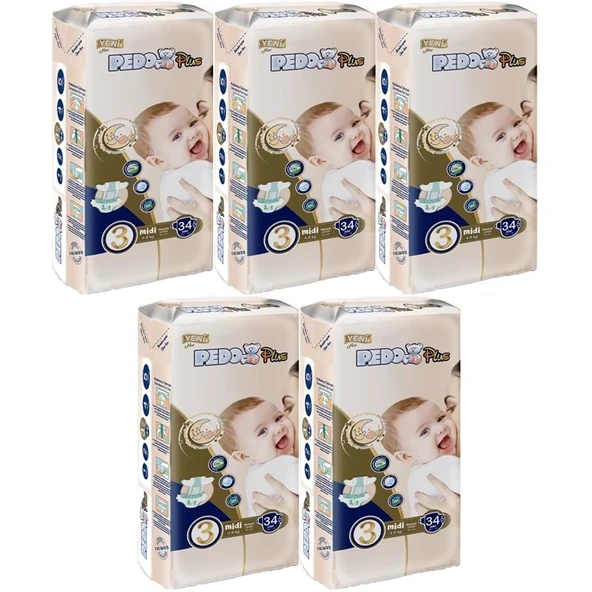 Pedo Plus Bebek Bezi Beden:3 (4-9KG) Midi 170 Adet Jumbo Mega Pk - 1