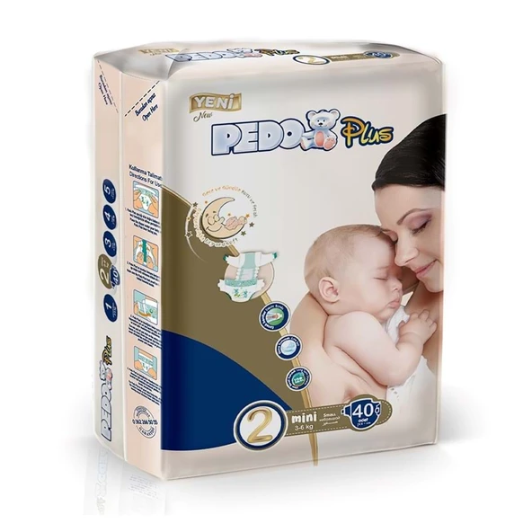 Pedo Plus Bebek Bezi Beden:2 (3-6KG) Mini 360 Adet Jumbo Ekstra Pk - Resim 2