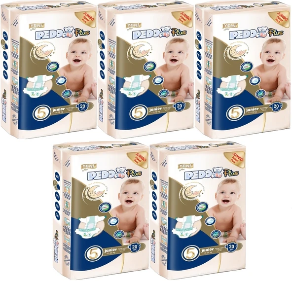 Pedo Plus Bebek Bezi Beden:5 (11-25KG) Junior 100 Adet Jumbo Mega Pk