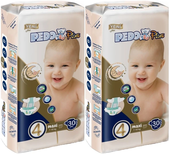 Pedo Plus Bebek Bezi Beden:4 (7-18KG) Maxi 60 Adet Jumbo Ekonomik Pk - 1