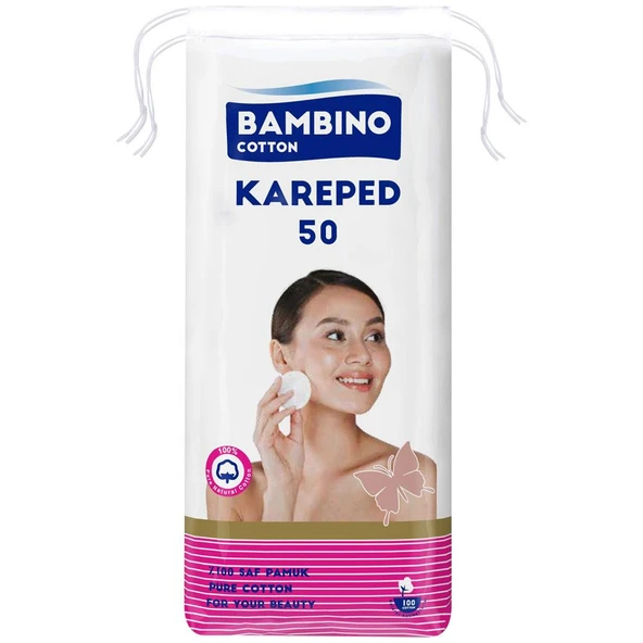 Bambino Cotton Kare Makyaj ve Bebek Temizleme Pamuğu 900 Adet (Kare En-Boy 7CM) (18PK*50) - 3