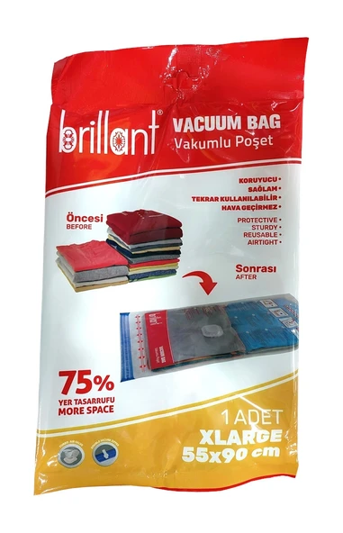 Brillant Vakumlu Poşet/Hurç 55*90CM XLarge (İç Adet 1)