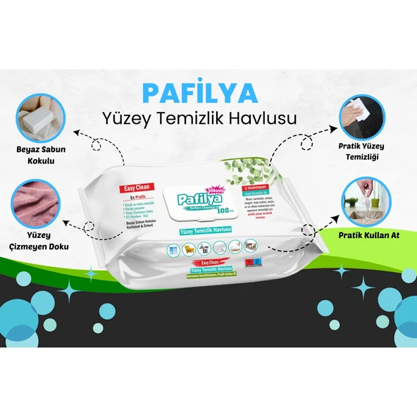 Pafilya Yüzey Temizlik Havlusu Beyaz Sabun Kokulu-Karbonat ve Sirkeli 102 Yaprak (5 Li Set) - 4