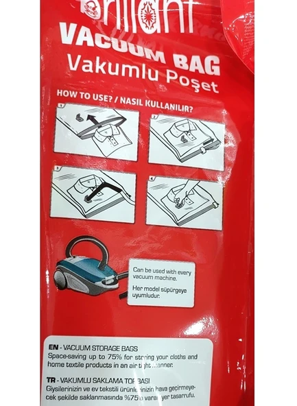 Brillant Vakumlu Poşet/Hurç 100*130CM Mega (İç Adet 1) (4 Lü Set) - Resim 4